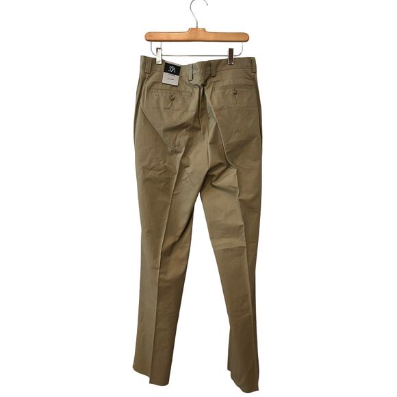 Saks Fifth Avenue Classic Fit Chino Khaki Work Pants 34 - Picture 3 of 8